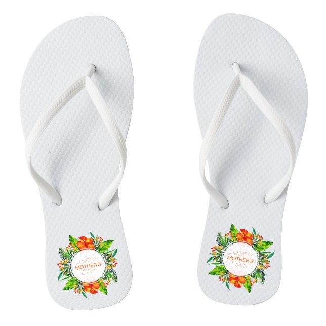 Chanclas Floral tropical feliz día de la madre | Flip Flops (Plantilla)