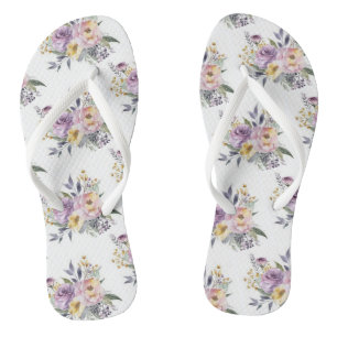 Chanclas Floral Victoriano Flores Rosadas Purpura