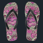 Chanclas FLORALES,PAVOS REALES Y DRAGONES ,Rosa Negro Blanc<br><div class="desc">Diseño floral colorido,  elegante y clásico con figuras de pavos reales,  aves y dragones en colores rosa,  negro,  blanco,  fucsia,  violeta y púrpura reelaboradas a partir de telas textiles vintage</div>