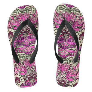 Chanclas FLORALES,PAVOS REALES Y DRAGONES ,Rosa Negro Blanc