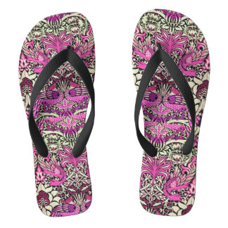 Chanclas FLORALES,PAVOS REALES Y DRAGONES ,Rosa Negro Blanc