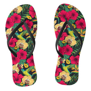 Chanclas Florales Tropicales y Colibrí - Summer Botanica