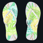 Chanclas Flores acuáticas pintadas a mano<br><div class="desc">Flores de color gris y dulce en agua y amarillo son perfectas para primavera,  verano,  así como para novias,  damas de honor,  madre de la novia,  madre del novio,  criada de honor,  regalos de chicas de flores y más!</div>