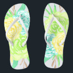 Chanclas Flores acuáticas pintadas a mano<br><div class="desc">Flores de color gris y dulce en agua y amarillo son perfectas para primavera,  verano,  así como para novias,  damas de honor,  madre de la novia,  madre del novio,  criada de honor,  regalos de chicas de flores y más!</div>