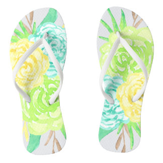 Chanclas Flores acuáticas pintadas a mano