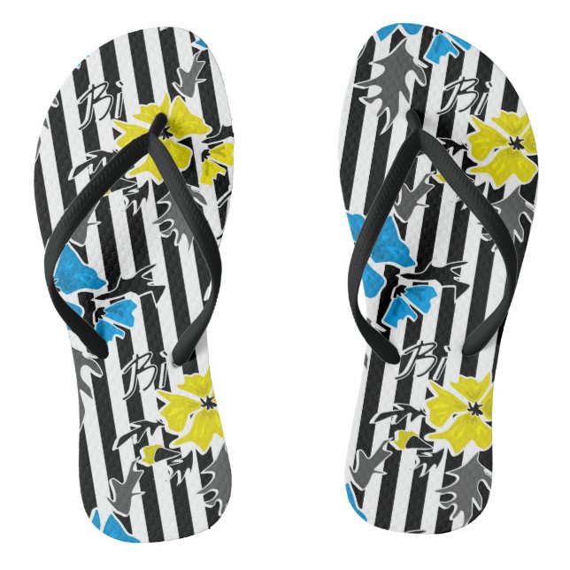 Chanclas Flores amarillas amarillas florales sin foco hojas (Plantilla)