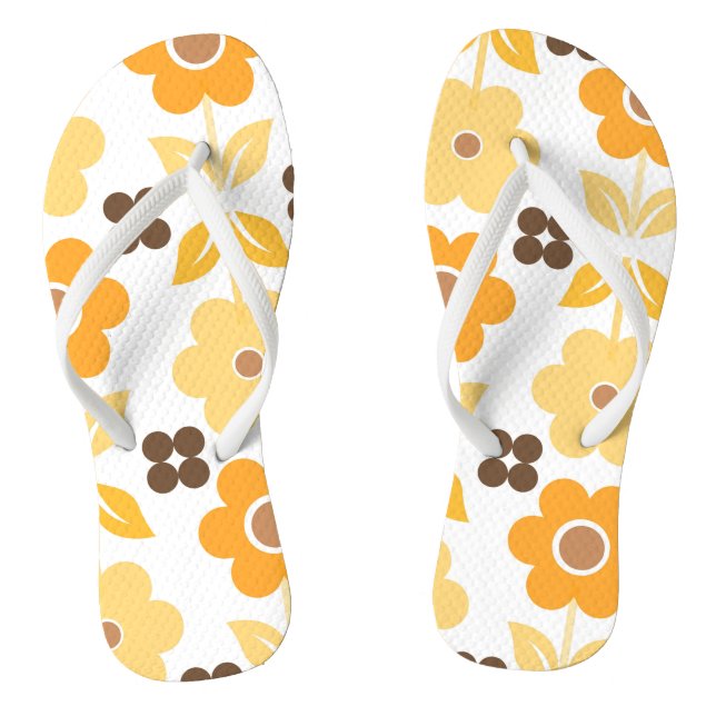 Chanclas Flores Amarillas Retro Flip Flops (Plantilla)