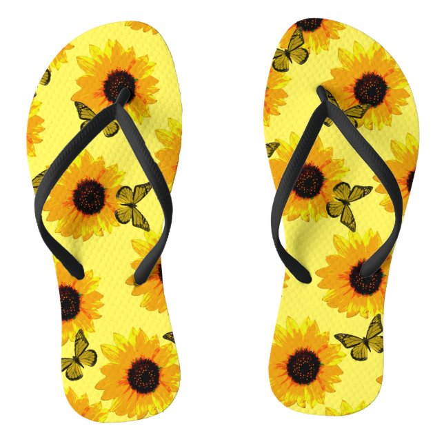 Chanclas Flores Amarillas Y Mariposas, Toneladas (Plantilla)