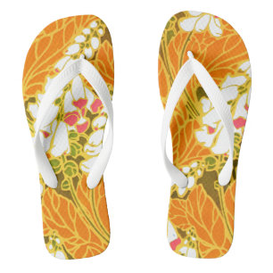 Chanclas Flores blancas en forma de campana de estilo Art D