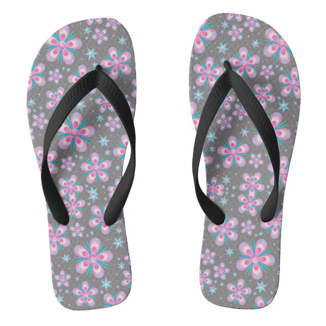 Chanclas Flores Brillantes (Plantilla)