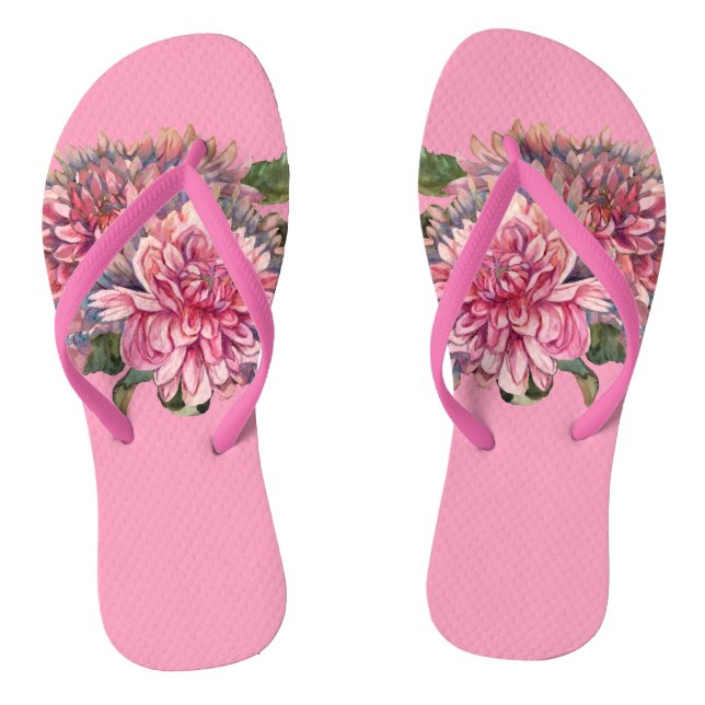 Chanclas flores dahlias (Plantilla)