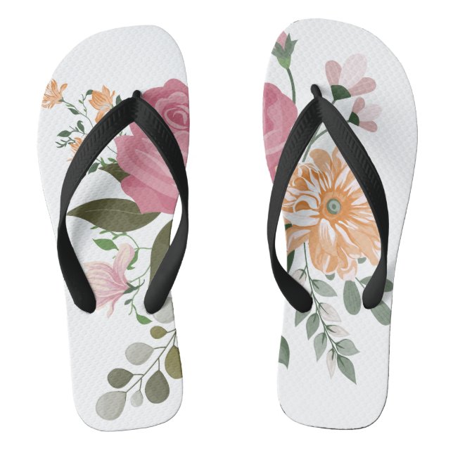 Chanclas Flores de acuarela (Plantilla)