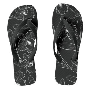 Chanclas Flores de cattleya de orquídeas sin foco