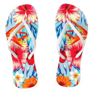 Chanclas Flores de hibiscos tropicales