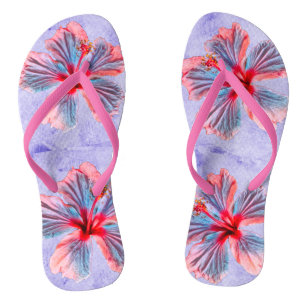 Chanclas Flores de hipo para mujeres con flores de hibiscus