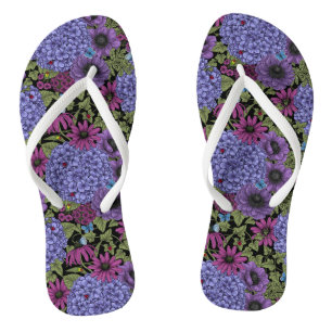 Chanclas Flores de jardín en negrita