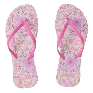 Chanclas Flores de jardín retro en rosa