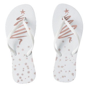 Chanclas Flores de Navidad de Oro Rosa Árbol Copos de Nieve
