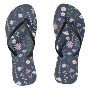 Chanclas Flores de primavera de patrón de superficie floral