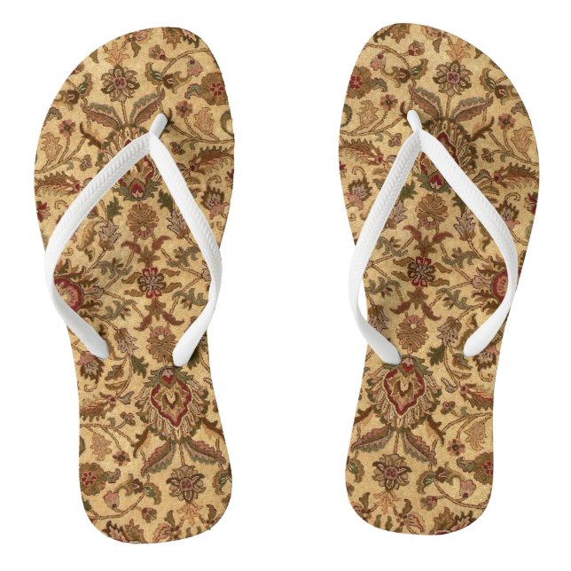 Chanclas Flores doradas arabesco tapicería oriental (Plantilla)