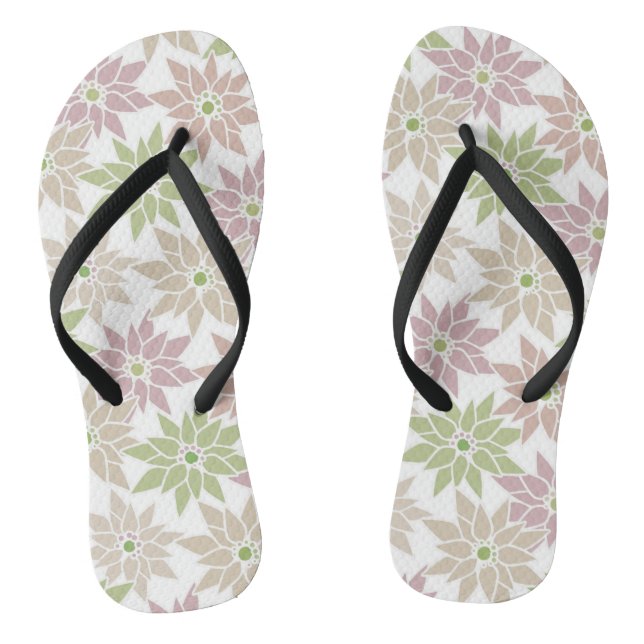Chanclas Flores florales abstractas personalizado romántico (Plantilla)