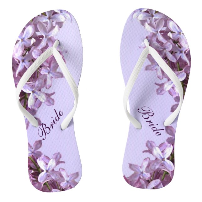 Chanclas Flores Florales Lilac Boda Bridal Flip Flops (Plantilla)