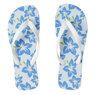 Chanclas Flores Hibiscus azules
