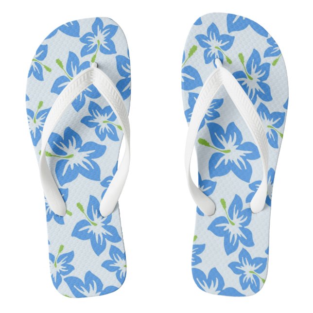 Chanclas Flores Hibiscus azules (Plantilla)