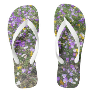 Chanclas Flores multicolor de primavera de crocus multicolo