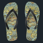 Chanclas FLORES, PÁQUINAS Y DRAGONES, Blanco Negro Amarillo<br><div class="desc">Diseño floral colorido,  elegante y clásico con remolinos,  pavo real,  figuras de pájaro y dragón en tonos amarillos y blancos negros,  se elaboran con tela textil vintage.</div>