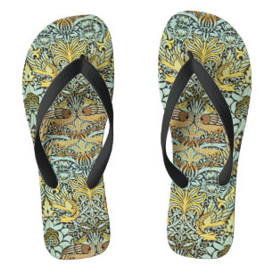 Chanclas FLORES, PÁQUINAS Y DRAGONES, Blanco Negro Amarillo