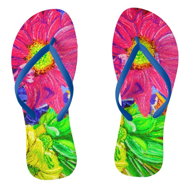 Chanclas Flores pastel alegres (Plantilla)