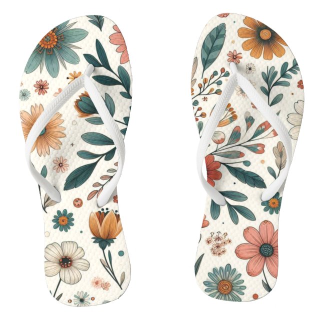 Chanclas Flores Pastel en Flor (Plantilla)