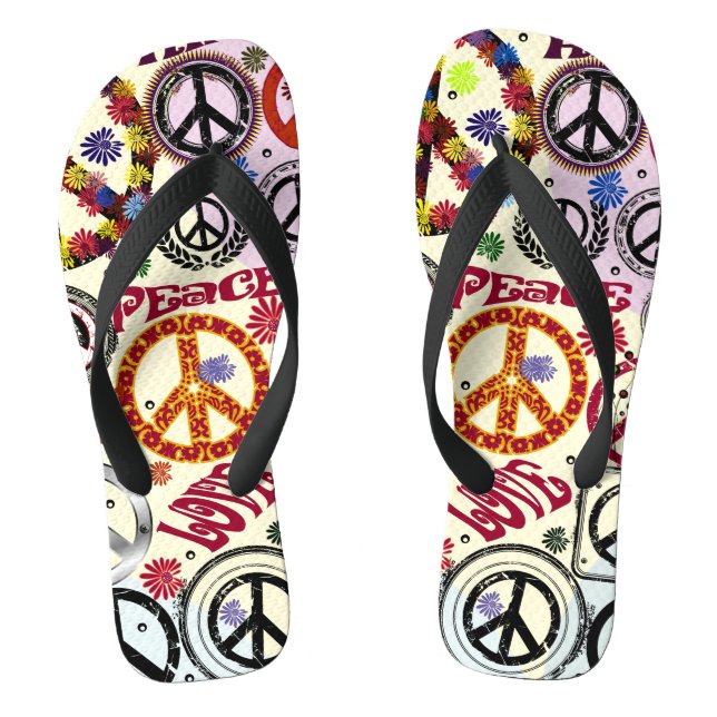 Chanclas Flores: paz y amor hippie (Plantilla)