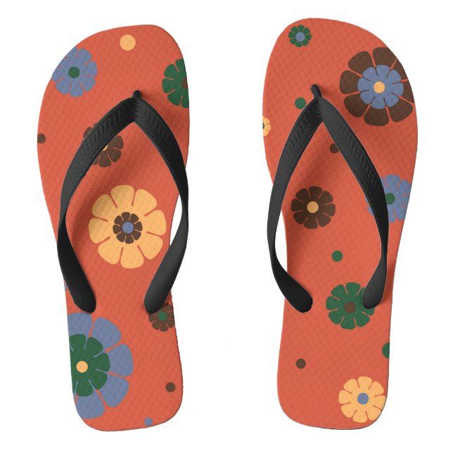 Chanclas Flores retro Flip Flops (Plantilla)