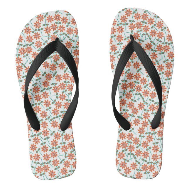 Chanclas Flores Rojas Florales Patrón-14200 (Plantilla)
