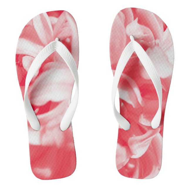 Chanclas Flores rojas y blancas de verano (Plantilla)