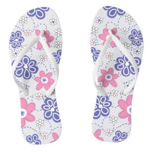 Chanclas Flores rosas retro periwinkle