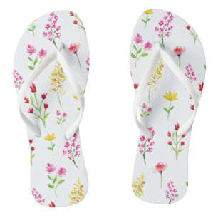 Chanclas Flores silvestres acuarela Floral elegante