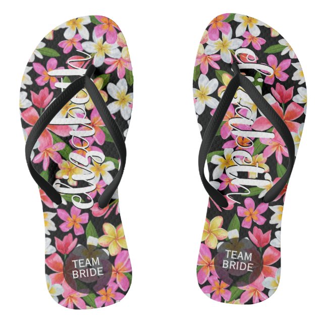 Chanclas Flores tropicales de novias personalizadas (Plantilla)