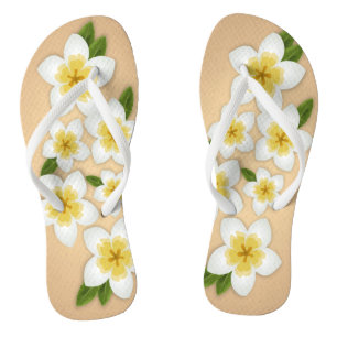 Chanclas Flores tropicales de Plumeria Frangipani en Hawái