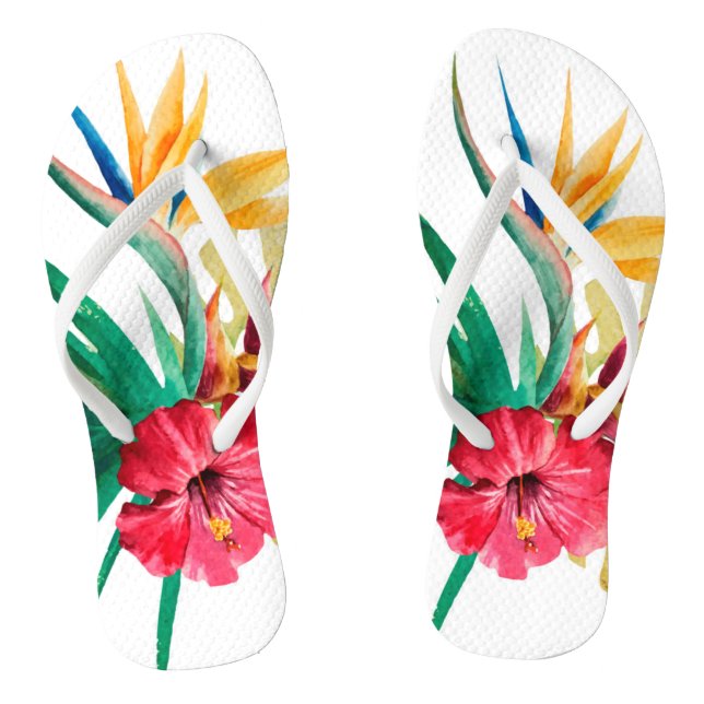 Chanclas Flores tropicales Flip Flops para adultos (Plantilla)