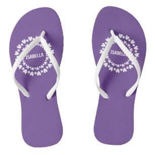 Chanclas Flores y Corazones Nombre