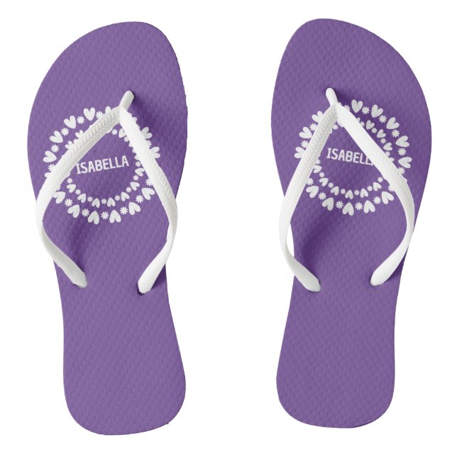 Chanclas Flores y Corazones Nombre (Plantilla)