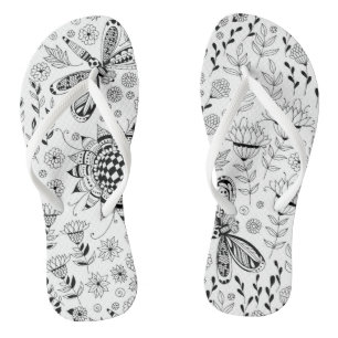 Chanclas Flores y libélulas