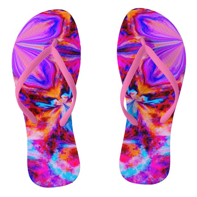 Chanclas flores y mariposas en abstracto (Plantilla)