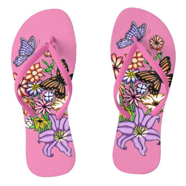 Chanclas Flores y mariposas: Flip Flops (Plantilla)