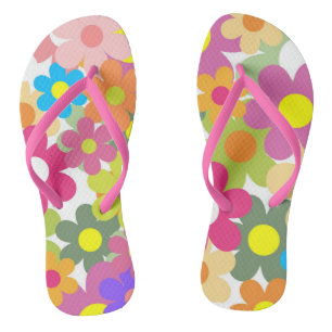 Chanclas Flower Power Beach Flip Flops de los años 70 retro