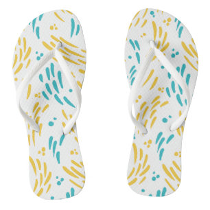 Chanclas Flujo en azul turquesa y amarillo