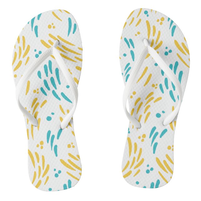 Chanclas Flujo en azul turquesa y amarillo (Plantilla)